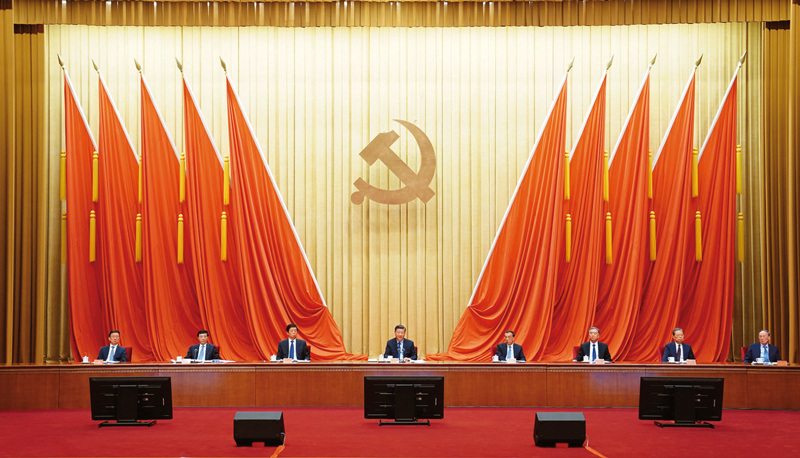 2021年2月20日，黨史學(xué)習(xí)教育動(dòng)員大會(huì)在北京召開。中共中央總書記、國家主席、中央軍委主席習(xí)近平出席會(huì)議并發(fā)表重要講話。 新華社記者 翟健嵐/攝